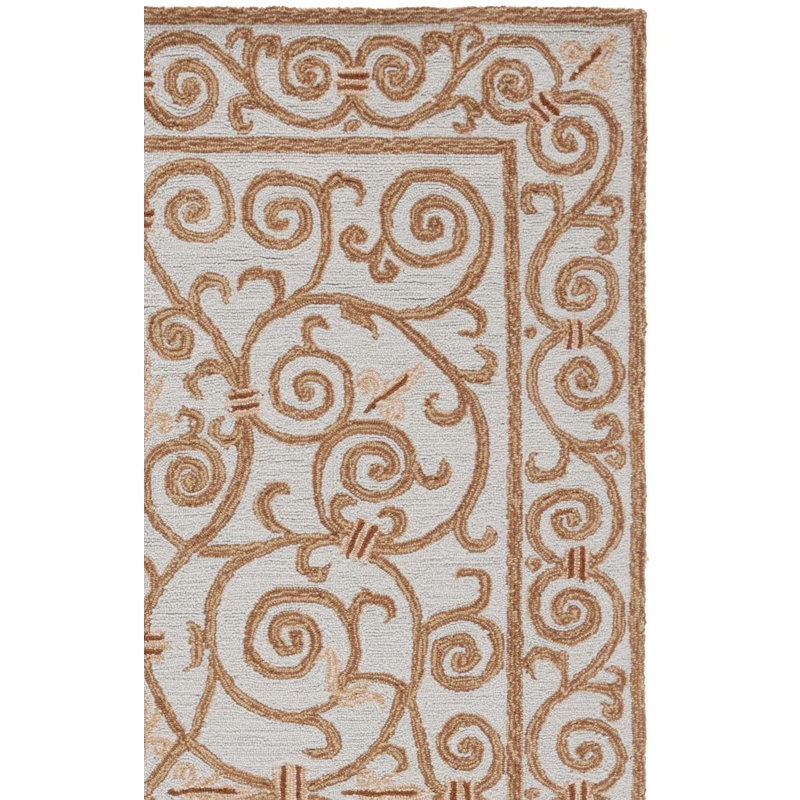 Cher Hand Hooked Wool Pile Oriental Rug, Rectangle 2'6" x 4'