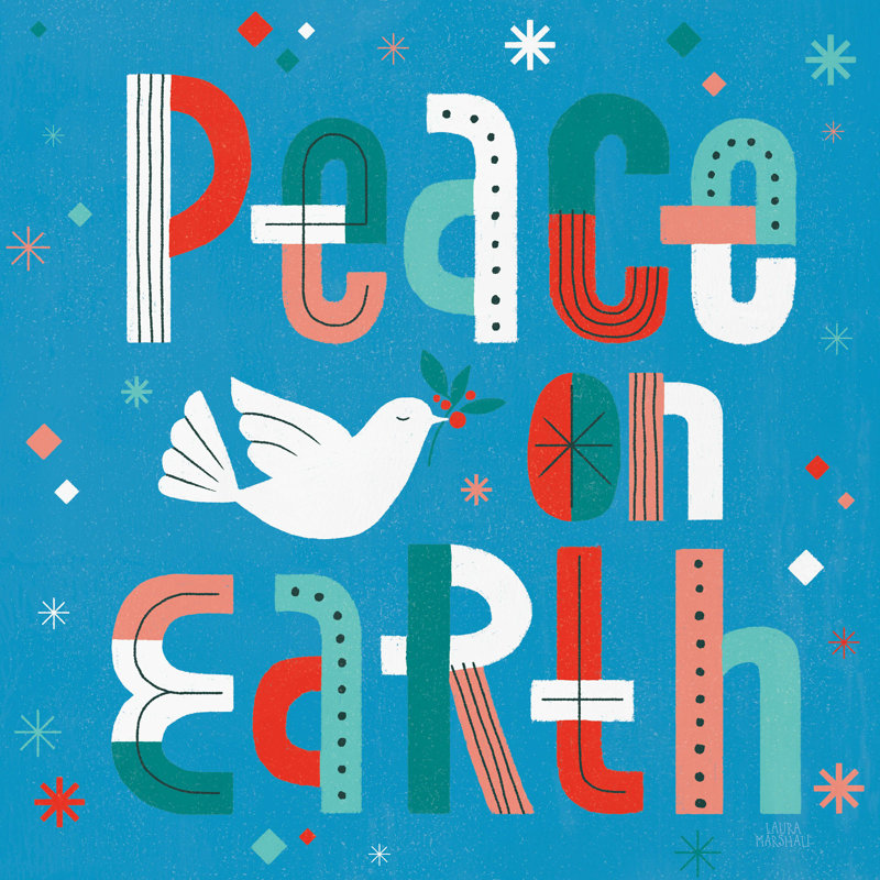Retro Holiday III - bleu, H 30 po x l 30 po, Non, Cadre flottant noir