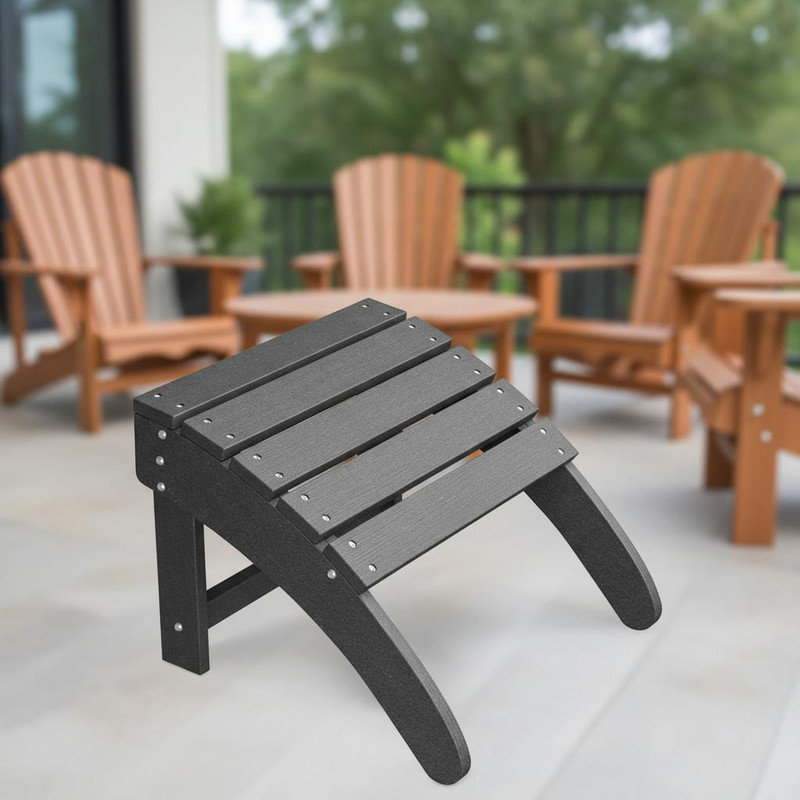 High-Density Polyethylene (HDPE) Outdoor Ottoman, Grey