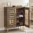 Freestanding Shoe Storage Cabinet, Breathable Louvered Doors & Adjustable Removable Shelves, Anti-Tip Design Suitable For Entryway