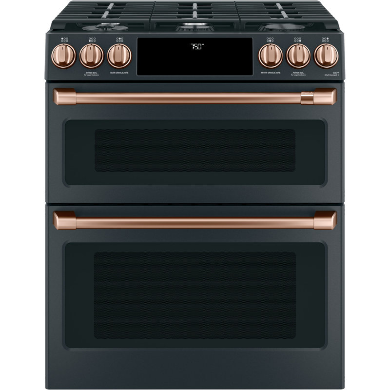 Front Control Gas Range Handle Kit, Brushed Copper