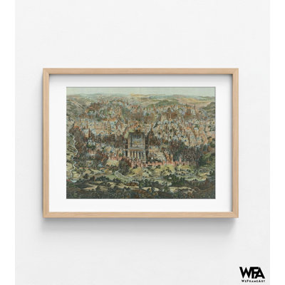 Reproduction d'art biblique, carte antique de Jérusalem, art chrétien antique, écriture murale, impression de lieu sacré, décoration intérieure chrétienne, art mural de la Bible 18 x 24 po