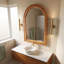 Miroir mural arqué en bois massif avec cadre perlé-489673312-489673340