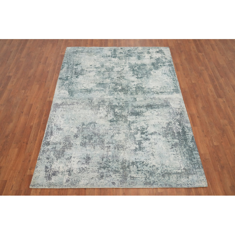 Tapis abstrait d'aspect vieilli 6 x 8