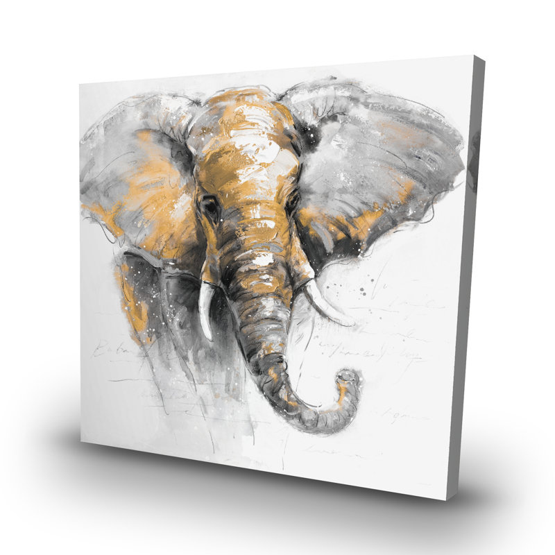 Beautiful elephant - 32"x32" art on canvas