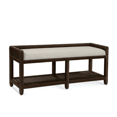 Glinda Wicker Shelves Storage Bench by Birch Lane