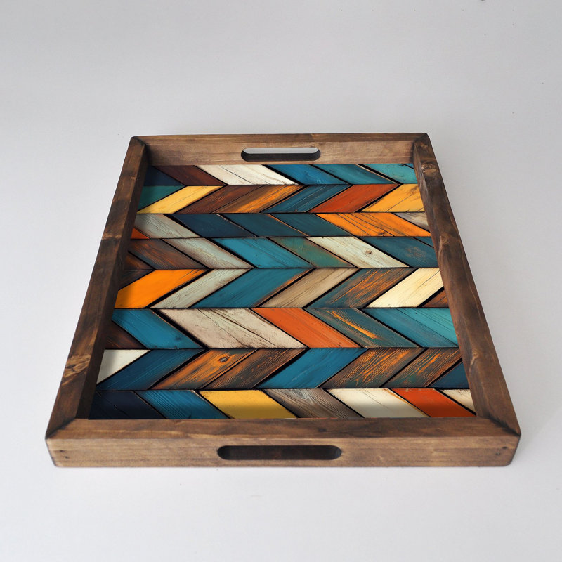 Elegant Solid Wood Tray, 18.9 x 15.0 x 1.6 inches | UV Printed on 0.2-inch Thick MDF | Perfect for Serving, Organizing, and Home Décor | Durable and Stylish Design for Any Occasion
