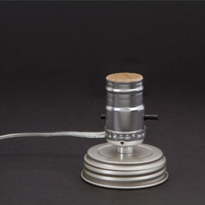 Silver Cleveland Vintage Lighting Silver Canning Jar Light Bulb Lamp Adapter