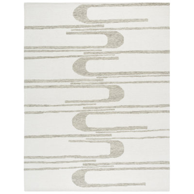 Tapis gris en laine touffeté à la main Baasit