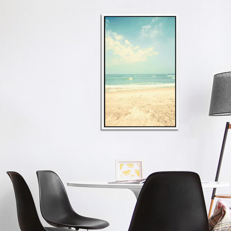 Beach Love 1 Piece Wall Art on Canvas, 101.6 cm H x 66.04 cm W, White Framed