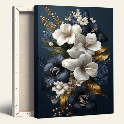 Ensemble de 1 tableau sur toile à motif floral