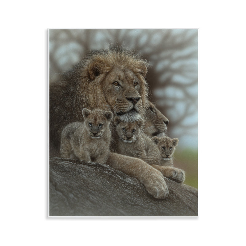 Family Family Lion Cubs, plaque murale par Collin Bogle