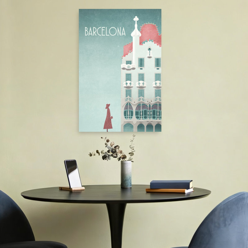 Barcelona - Casa Batllo Dreamy Abstract Contemporary Architecture City Wall Art Print by Emel Tunaboylu - Wrapped Canvas Print