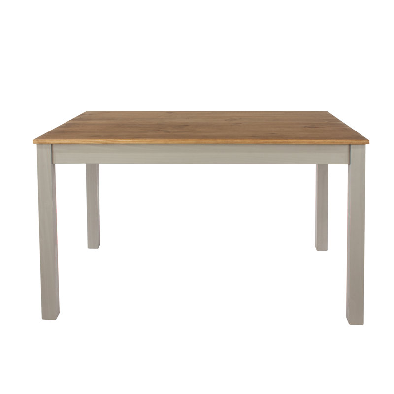 Lucian Rectangular Dining Table, split top plank design, grey and antique wax finish, 75cm H x 120cm L x 75cm D