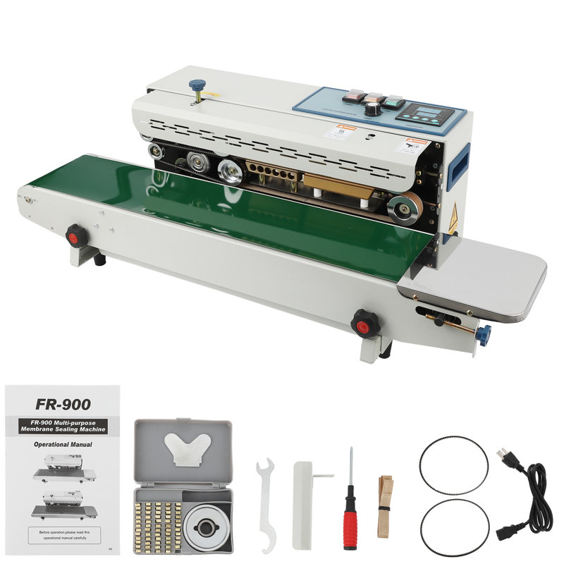 Scelleuse à bande continue, scelleuse à bande horizontale automatique Fr900k 110v, scelleuse à bande avec contrôle numérique de la température