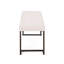 Banc rembourré beige à boutons, design contemporain, pieds à finition lisse, coutures losangées, structure en fer, profondeur de 45,06 po, largeur de 15 po, hauteur de 18,43 po, assemblage inclus-1941200007