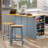 53Inch Large Kitchen Island With Drop Leaf, Power Outlet, Door Internal Storage Rack, Rolling Kitchen Cart On 5 Wheels With 5 Open Side Racks For Kitchen, Dining Room, (Not Include Bar Stools)-1159099946