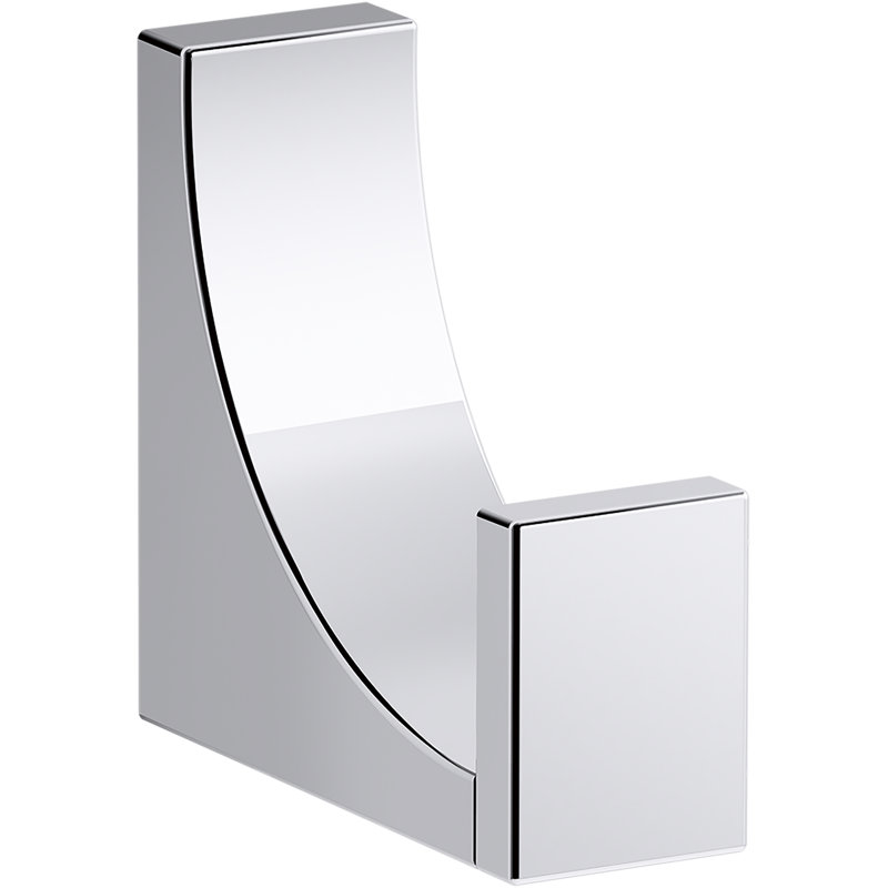 Minimal Robe Hook, Polished Chrome