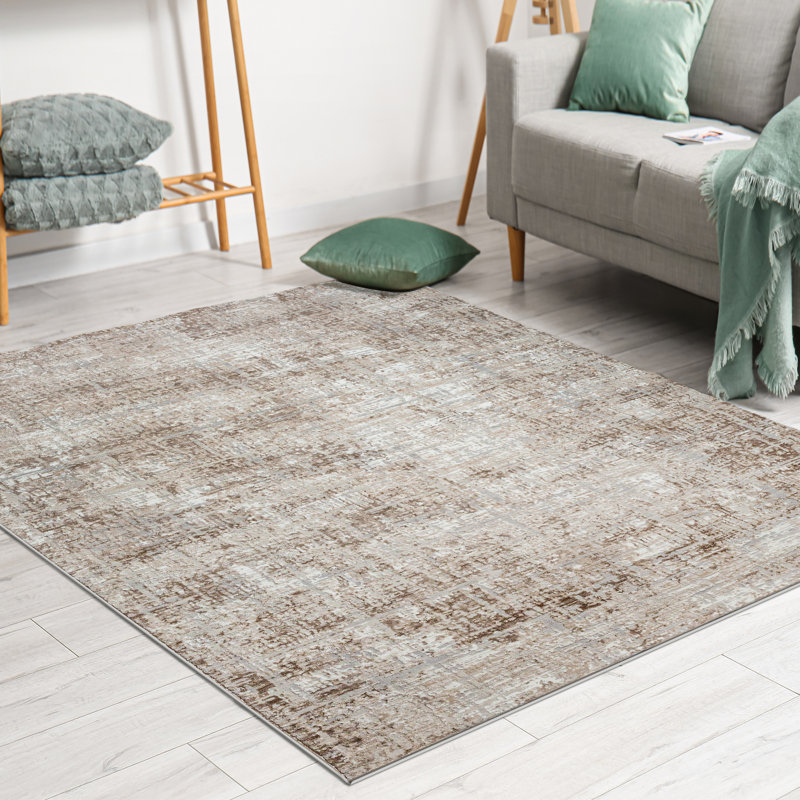 Livigno 1241 Transitional Striated Beige Area Rug, Rectangle 7'10" x 10'6"