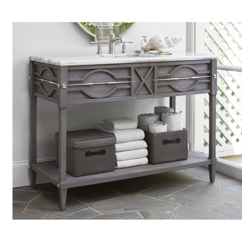 Ensemble de meuble-lavabo simple 48 po Spindle, Gris patiné
