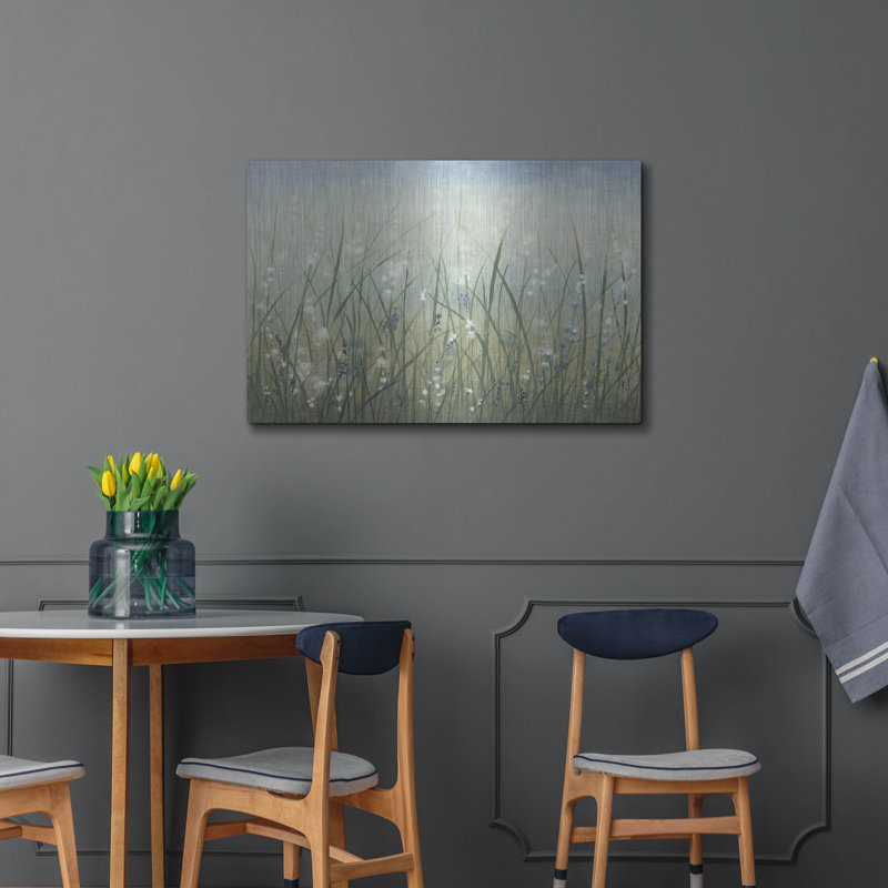 Bliss I 36" x 24" Green and Blue Metal Wall Art