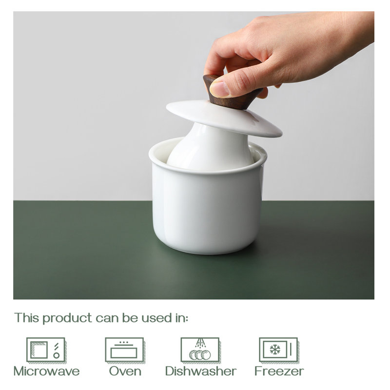DOWAN Christiane Porcelain Butter Dish, white
