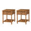 Tables de bout en bois massif avec prises de recharge Jeremie-128498227