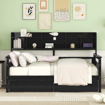Daybed In , With Wood Slats And Extra Storage Options Finish, Frame, Practical