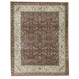 Hand Knotted Wool Area Rug in Plum And Ivory