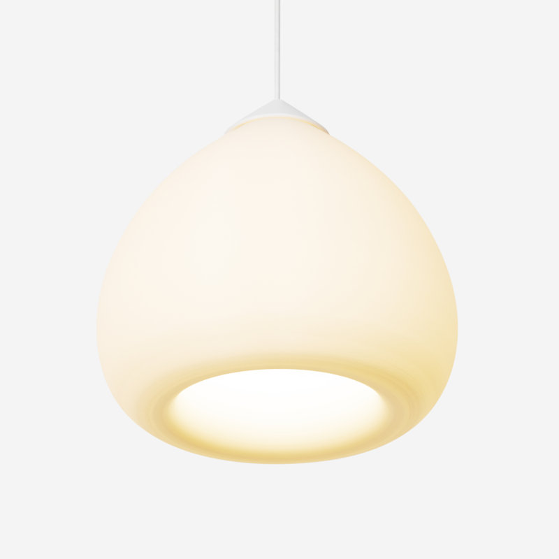 Gulp Pendant Light, 17.6" H x 9.45" W x 9.84" D, Snow, White