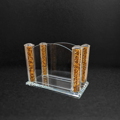 Magnifique porte-serviettes avec colonnes remplies de cristal