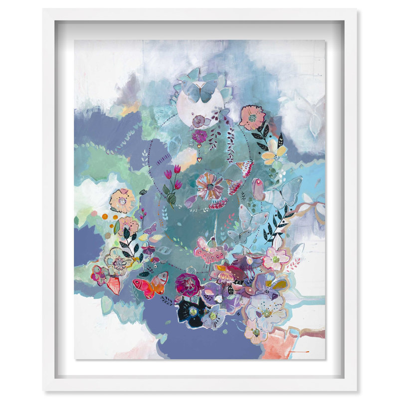 Oliver Gal Michaela Nessim - Moon Dance Abstract - Luxury Shadowbox Framed Wall Art, 46.5" H x 37.5" W, White