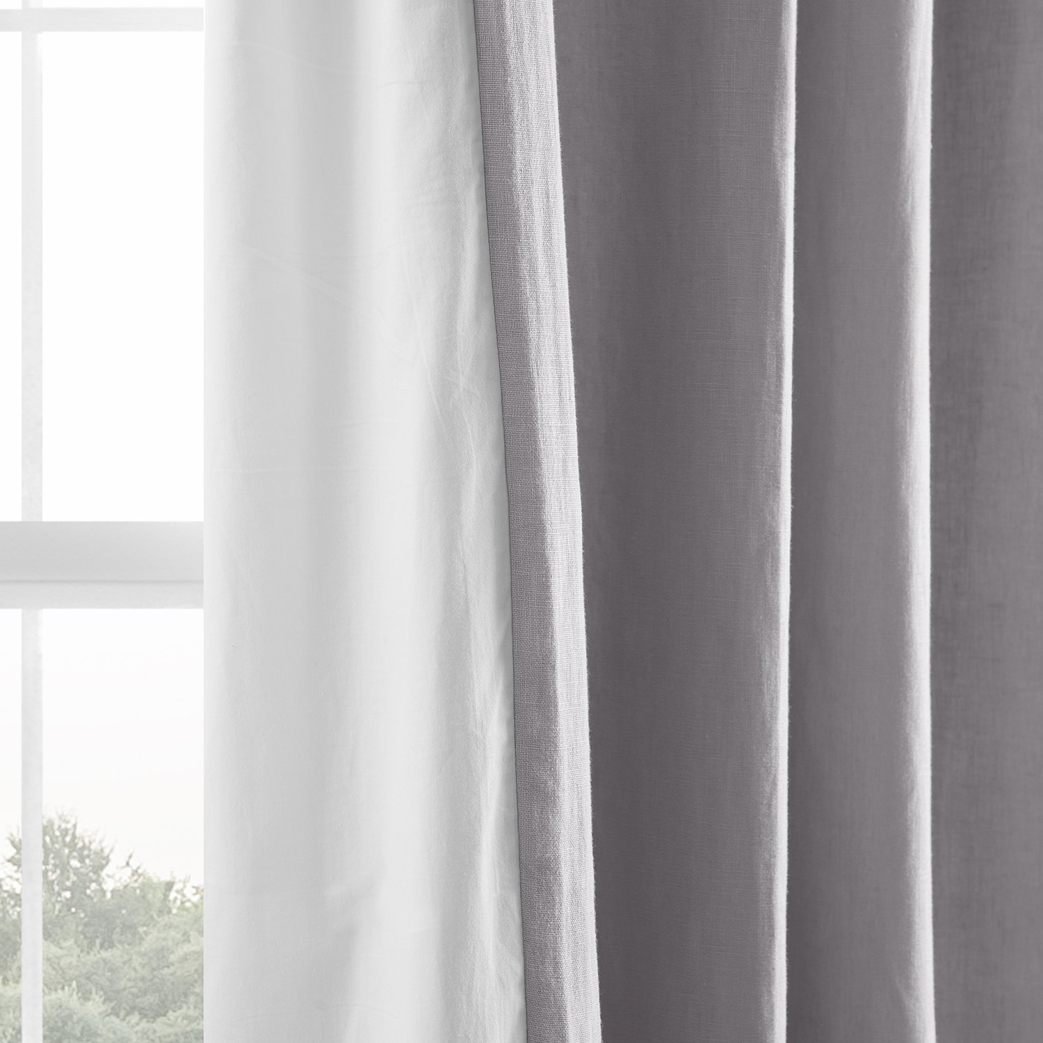 Briella Room Darkening Linen Curtain Panel, Earl Gray, 50" W x 120" L