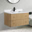 Meuble-lavabo flottant simple 36 po avec plateau en quartz La Jolla