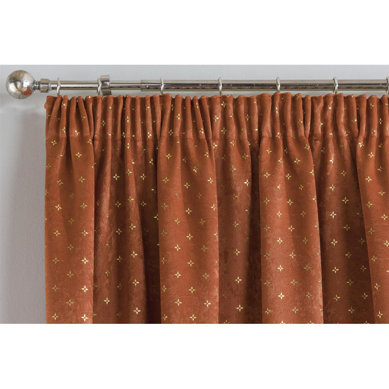 Floresita Room Darkening Curtain Pair, 168cm W x 183cm D, Spice