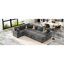 Grey 112.2" Sectional With Pull-Out Bed, Charging Sockets & For Living Space In Storage Functions Area-751708654