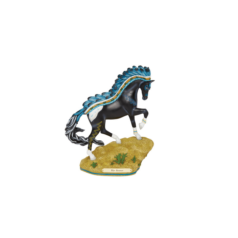 Sentier de poneys de guerre peint Bonnet Figurine 9 po