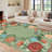 Floral Area Rug – Modern Washable Non-Slip Carpet for Living Room, Bedroom, Dining, Nursery, Office – Soft, Mark Resistant, Low-Pile, Scalloped Farmhouse Accent Decor (Black, Pink, Yellow)-109932517-109932538