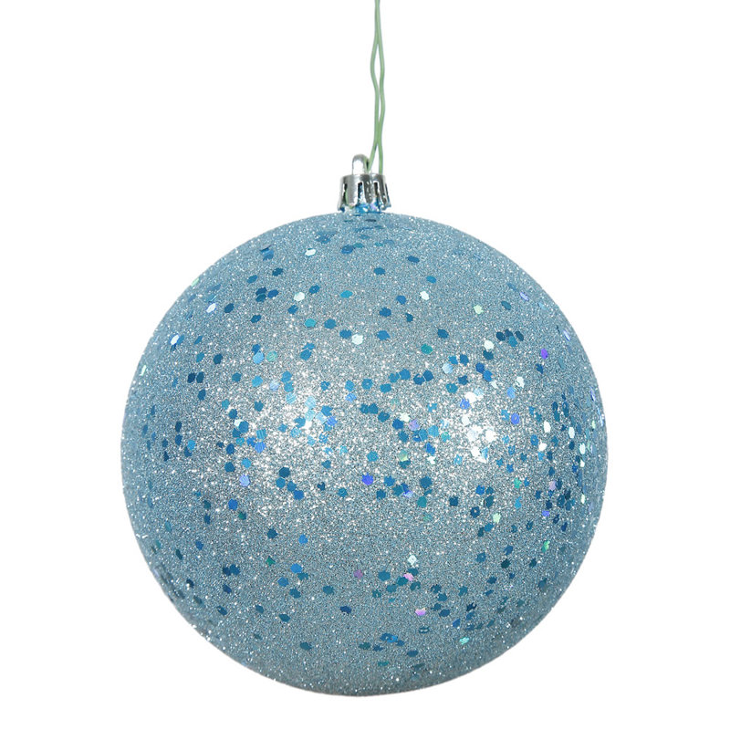 Décoration de boule décorative des Fêtes, H 4,75 po x l 4,75 po x P 4,75 po, Bleu pastel