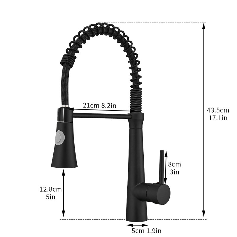Fapully Pull Down Kitchen Faucet, Matte Black