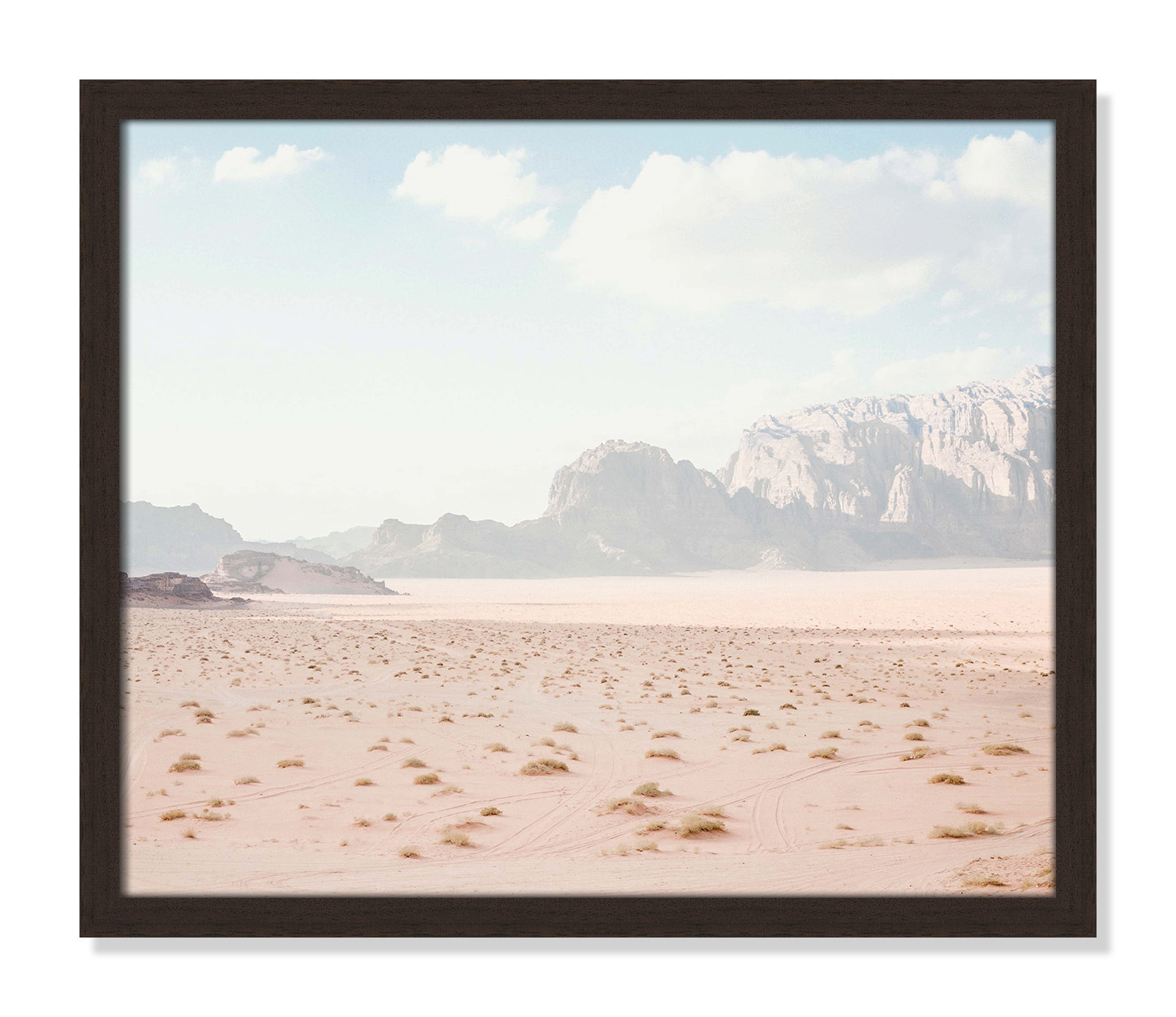 Tire Tracks "Tire Tracks" Print, 19" W x 16" H, Open Grain Walnut Framed