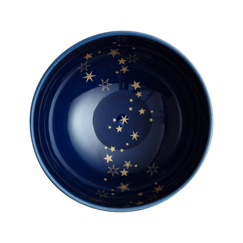 Petit bol à étoiles en porcelaine, Bleu/doré