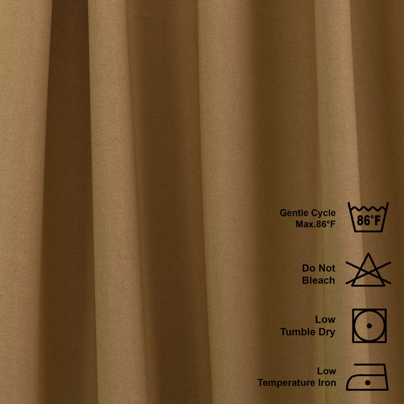 Room Darkening Single Curtain Panel, Mustard, 260cm Width x 265cm Drop