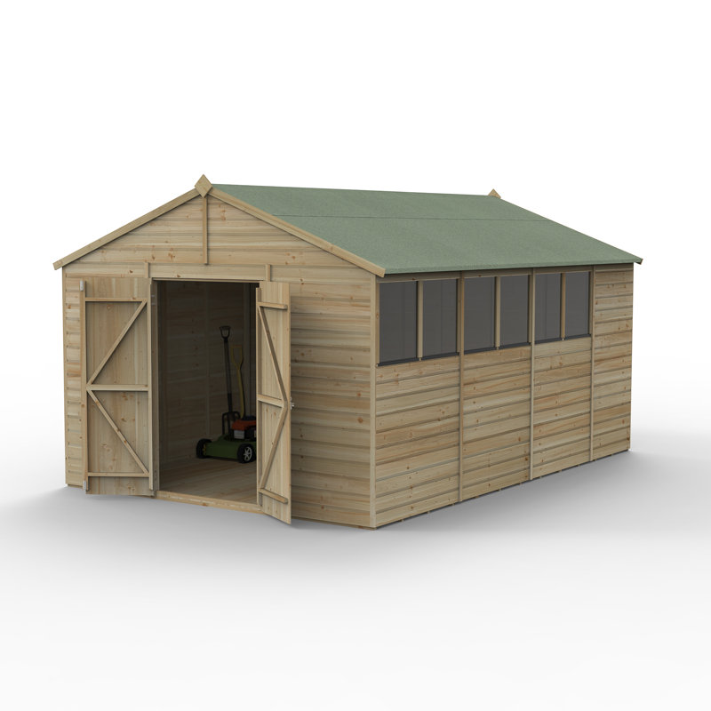 Beckwood 8 ft. W x 10 ft. 6 in. D Solid Wood Apex Garden Shed