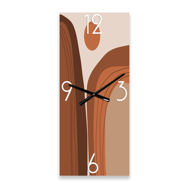 Horloge murale moderne abstrait en terre cuite, Petit