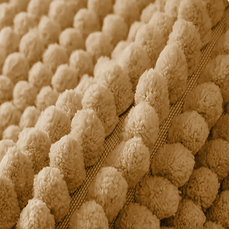 Neance Rectangle Non-Slip Bath Mat Chenille doormat , Beige, 40cm W x 60cm L