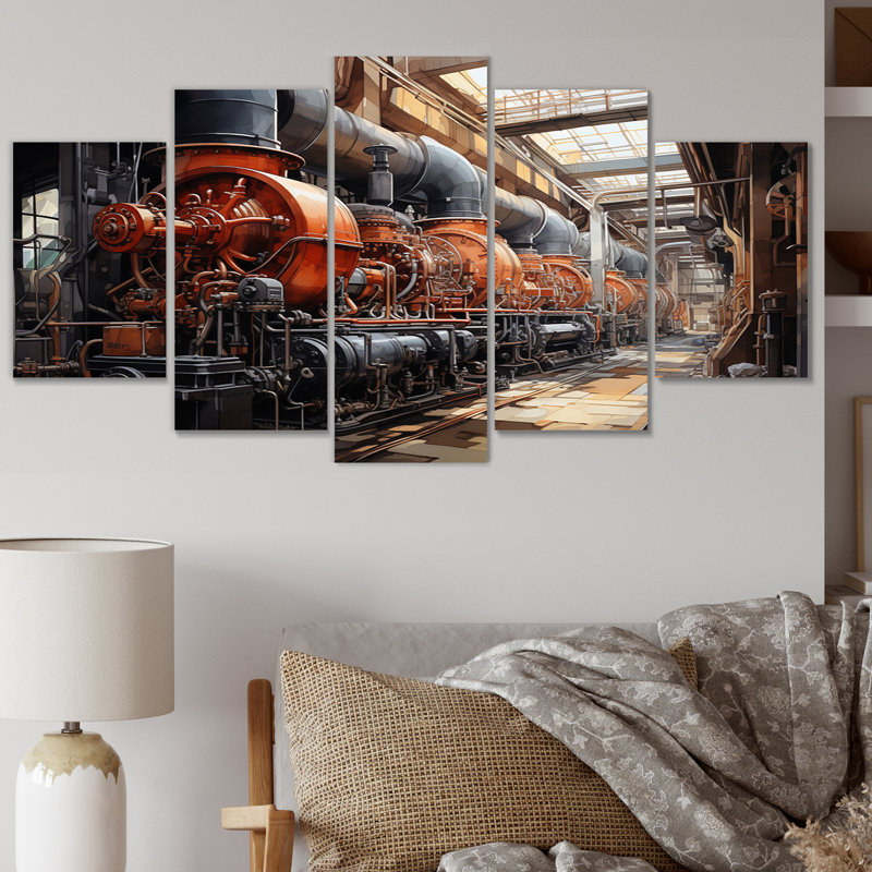 Power Plants Powerful Energies III - Décoration murale architecture - 5 panneaux