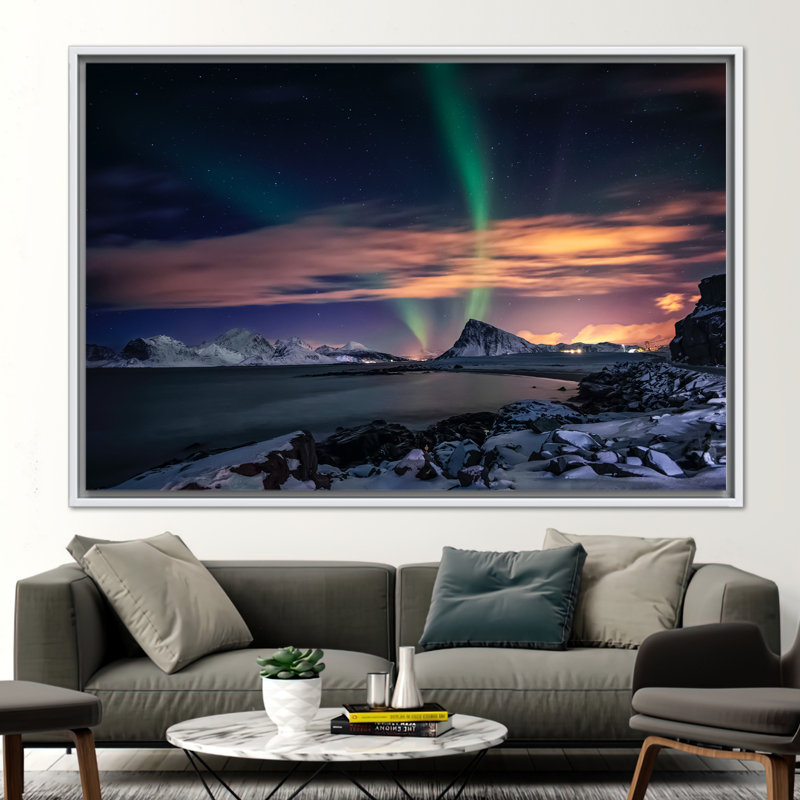 Print on Canvas, White, Floater Framed Print without Mat, 80 cm H x 110 cm W