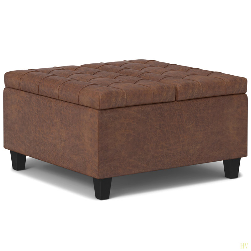 Table basse avec repose-pieds Harrison, Brun, H 16,53 po x L 30,03 po x l 29,96 po