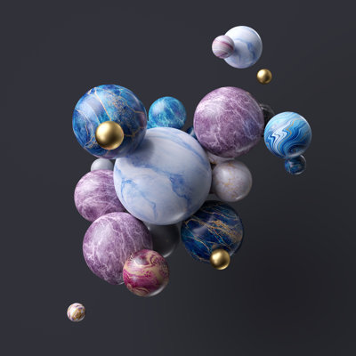 3D Marble Balls by Wacomka - Wrapped Canvas Print